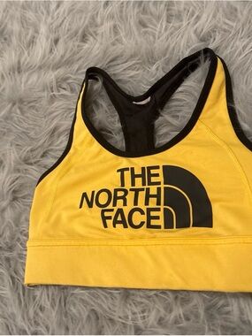 The North Face Yellow Sports Bra with Black Logo